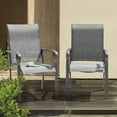 thumbnail image 4 of Nuu Garden Set of 2 Patio Chairs Dining Chairs with Armrests Powder-Coated Iron Frame Outdoor Bistro Chair Indoor Outdoor, Grey, 4 of 10