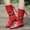 Red, variant on Herrnalise Women's Shoes Popularity Fashion Solid Color British Style Flat Bow Lacing High Boots rollbacks