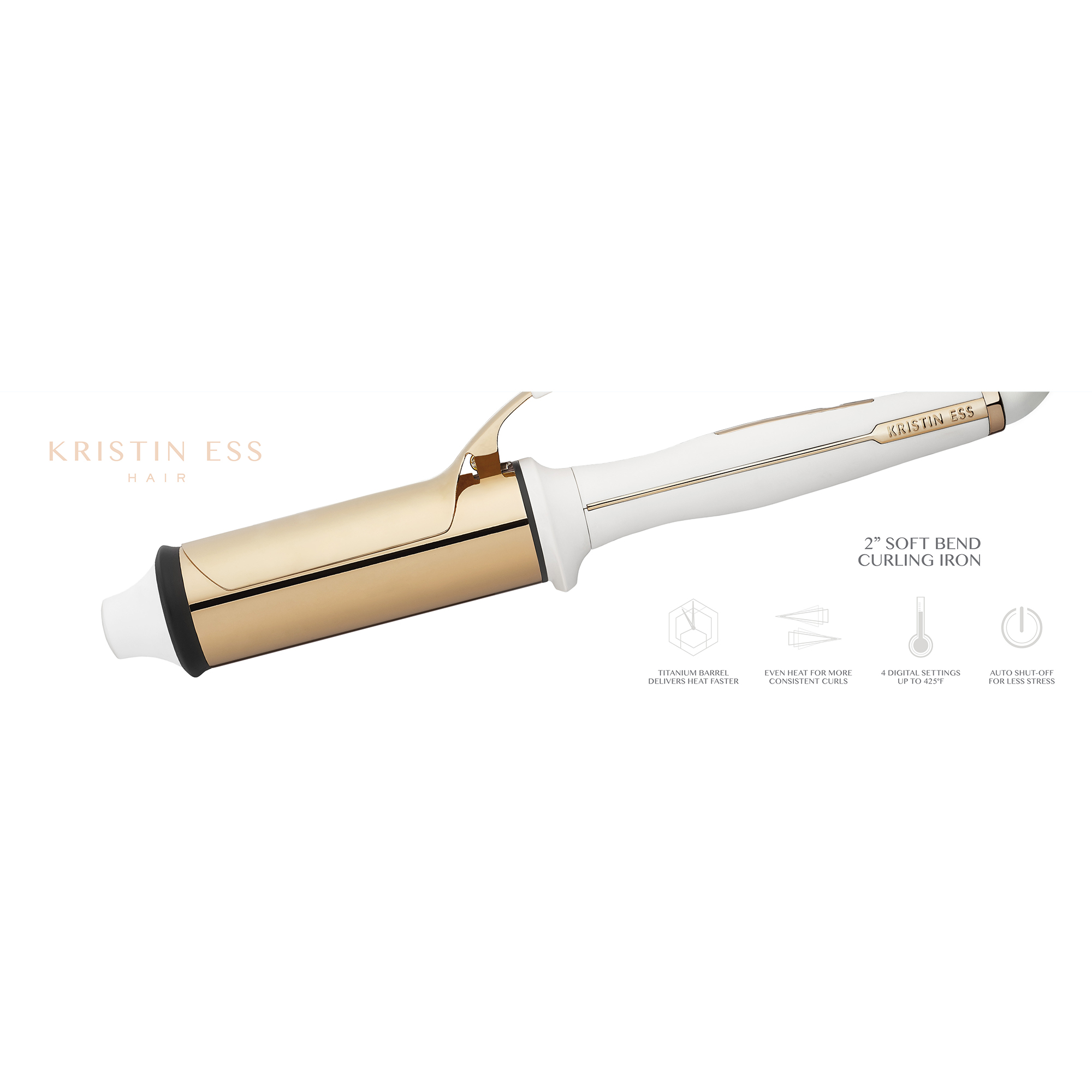 Kristin Ess 2-Inch Titanium Curling Iron, Dual Voltage photo 3