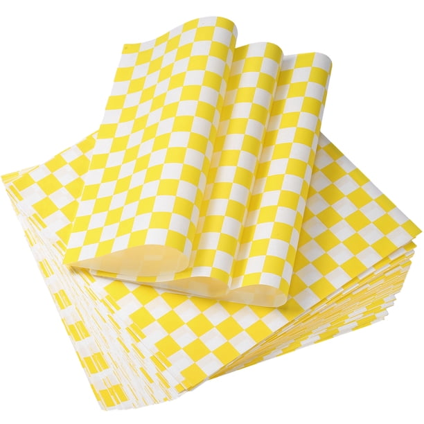 Uxcell 200Pcs Hojas de Papel Encerado para Alimentos, Hojas de Papel de Envoltura de 8.7 x 8.7 pulgadas, Amarillo