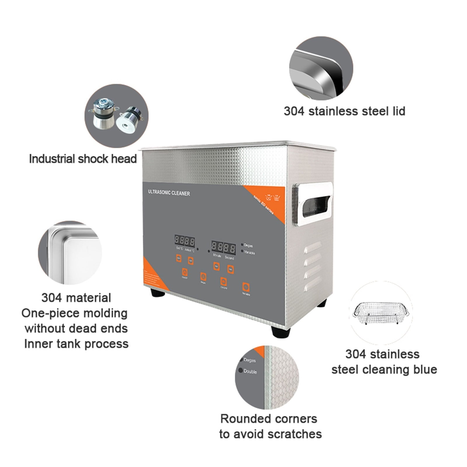 Ultrasonic Cleaner 3L 120W With Heater Timer Degas 40khz Wash Jewelry Ring Oil Rust Removal Surgical Clinic Dental Tool ,Strong Cleaning