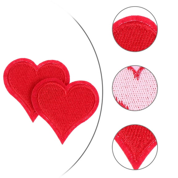 ELAYARD 20Pack Heart Shaped Cotton Crochet Patches for DIY Lovers and Fashion Enthusiasts Cloth Repair