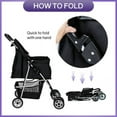 thumbnail image 2 of YRLLENSDAN 4 Wheels Pet Stroller for Medium Dogs, Dog Stroller Small Dogs with Cup Holder Foldable Pet Gear Pet Carriers with Wheels Cat Stroller, 2 of 7