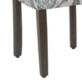 thumbnail image 4 of Wooden Dining Chair with Damask Print Fabric Upholstery, Gray and Blue, Set of Two, 4 of 5