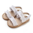 thumbnail image 2 of Wolcakyue Baby Girls Sandals Summer Shoes Outdoor First Walker Toddler Girls Shoes for Summer,White 6, 2 of 6