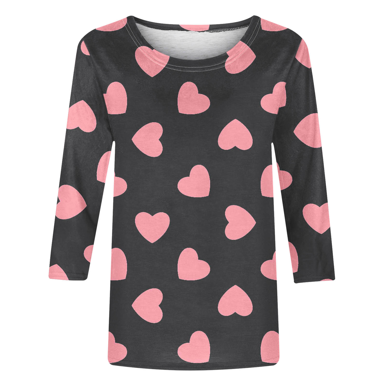 Annhoo Valentine's Day 3/4 Sleeve Shirts for Women Plus Size Casual