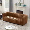 thumbnail image 4 of Pemberly Row Modern Luxry Tight Back Geniune Leather Couch in Cognac Tan, 4 of 6