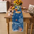thumbnail image 2 of Blue Coastal Whale Table Runner 72 Inches, Farmhouse Nautical Starfish Coral Leaf Bed Runner Dresser Scarves Tabletop for Indoor Outdoor Parties/Ceremony/Banquet, 14" x 72", 2 of 9
