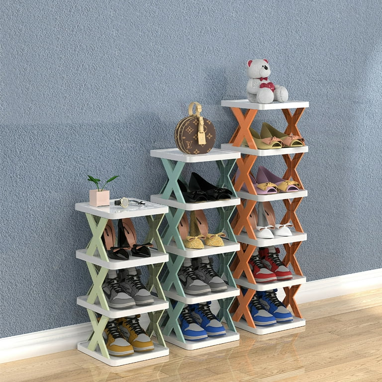 Hzuaneri Vertical Shoe Rack, 6 Tier Narrow Shoe Shelves, Wood Shoe  Organizer for Closet, Entryway, Shoe Tower for Small Spaces, Free Standing