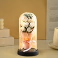 thumbnail image 6 of Loespoir Valentines Rose Gifts For Women, Eternal Rose Flower Arrangement, Glass Dome Presentation, Light Up Display, Birthday Gift, Home Centerpiece, Shelf(White), 6 of 6
