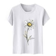 thumbnail image 5 of Xdegoge Ofertas En T Shirts for Women Short Sleeve Summer Tops Floral Graphic Tees Casual Tunic Cute T-Shirt Loose Fit Crew Neck Blouses Plus Size Basic Shirts , Under 5.00, 5 of 5