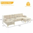 thumbnail image 3 of 110" Button Tufted Sectional Sofa,4-Seater Modular U-Shape Sofa Couch,Linen Fabric Upholstered Sofa with Double Chaises & Metal Legs,for Living Room,Office,Apartment,Beige, 3 of 8