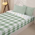 thumbnail image 3 of Erosebridal Green Gingham Plaid Zipper Full Size Comforter Sets with Fitted Sheet and 2 Pillowcases,Modern Geometric Print Zipper Bedding Set For Girls,Polkadot Reversible,4-Piece, 3 of 7