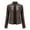 A Coffee, variant on Leather Jacket for Women Casual Solid Slim Leather Stand Collar Zip Motorcycle Suit Belt Coat Jacket Coat Tops