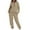 Khaki, variant on Inleife Women's Two-piece Set with Half Zipper Hooded Sweatshirt Oversized Sweatshirt Loose And Fashionable Sweatpants Set