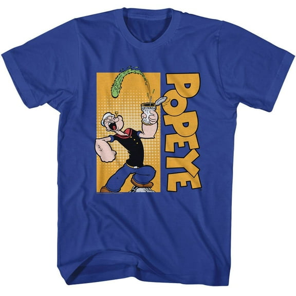 Popeye Veritical Logo Royal Adult T-Shirt S