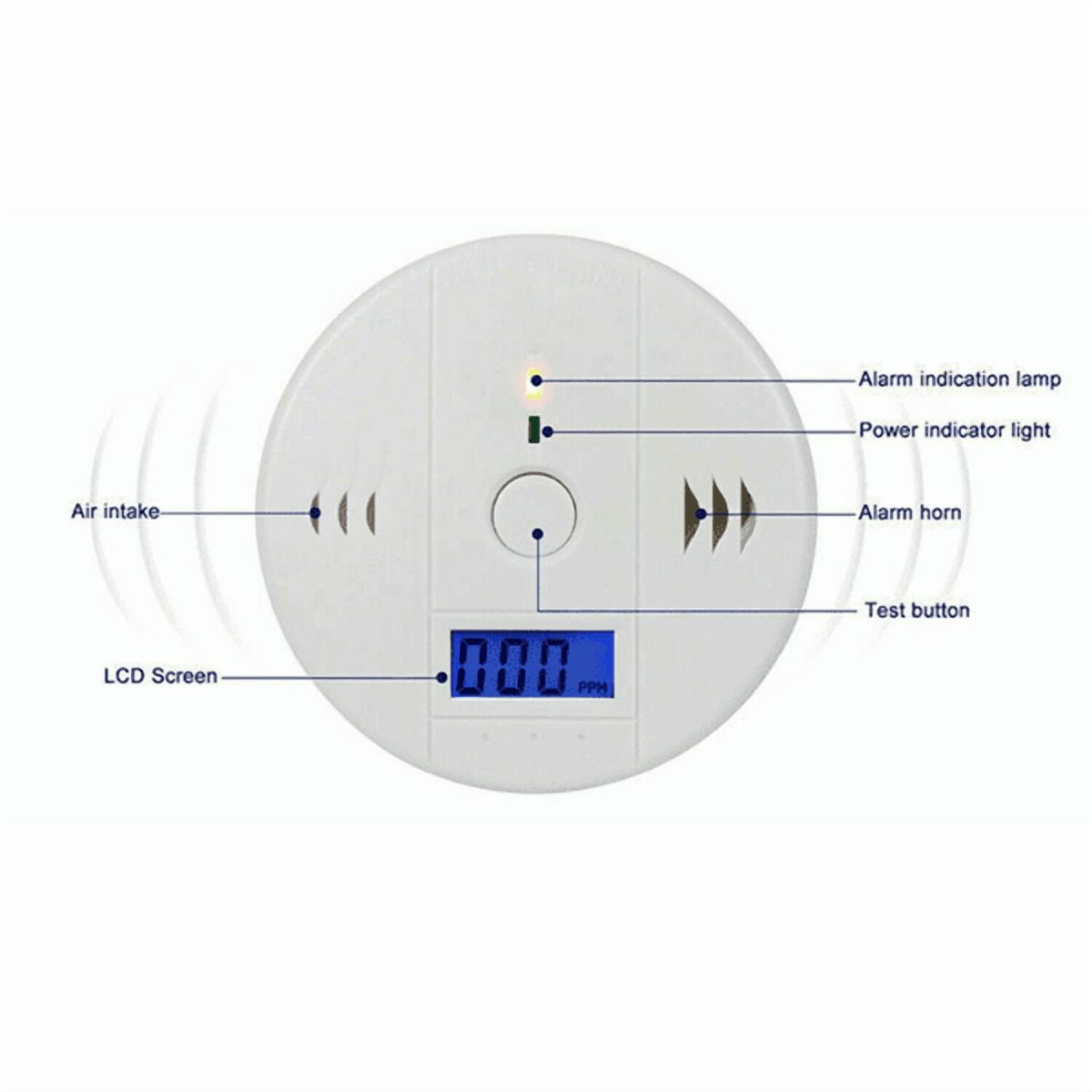 4 Pack LCD Display CO Carbon Monoxide Gas Detector Device Home Safety Alarm Detector