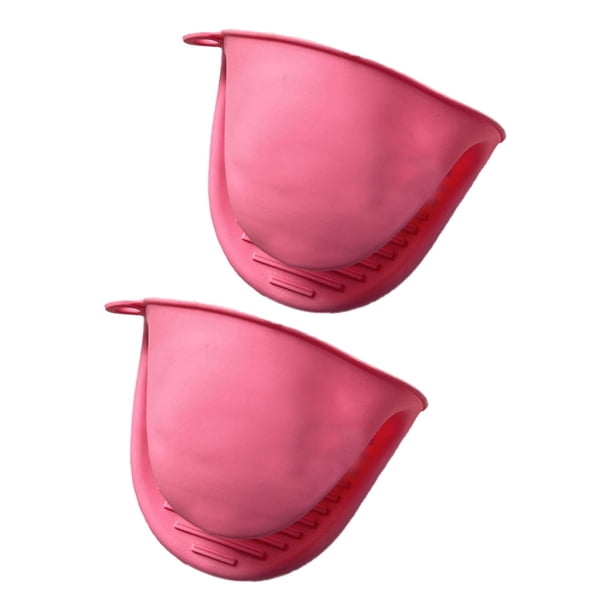 Guantes de cocina antideslizantes para horno, barbacoa, placas calientes y sartenes. Rosa