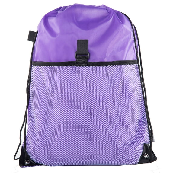 Mato & Hash Drawstring Cinch Bag Backpack With Mesh Pocket Polyester Tote Sack