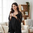 thumbnail image 5 of Byfri Gothic Lace Bolero Shrug, Sheer Flare Sleeve Cover-Up Top for Women, Black 55x68cm, 5 of 7