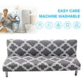 thumbnail image 6 of Folding Sofa Bed Cover Solid Color Futon Armless Slipcover Polyester Elastic Fabric All-Inclusive Cover, 6 of 9