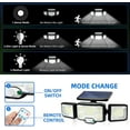 thumbnail image 3 of Outdoor Solar Light LED Wall Light 3 Heads 192 LEDs Motion, 3 of 5