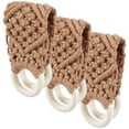 thumbnail image 1 of 3Pcs Crochet Towel Holder Ring Elegant Macrame Hand Towel Holder Hanging Dish Towel Holder Easy to Use Knitted Towel Holder with Loop Crochet Towel Ring for Towels Kitchens-3pcs-brown, 1 of 10