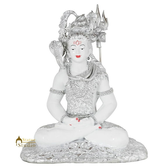 StatueStudio Lord Shiva Statue Bhole Baba Murti Shivji Murti Handmade Religious Figurine for Pooja Room, Home Temple, Office Table and Shop Gift Item (13 X 7 X 15 Inch)