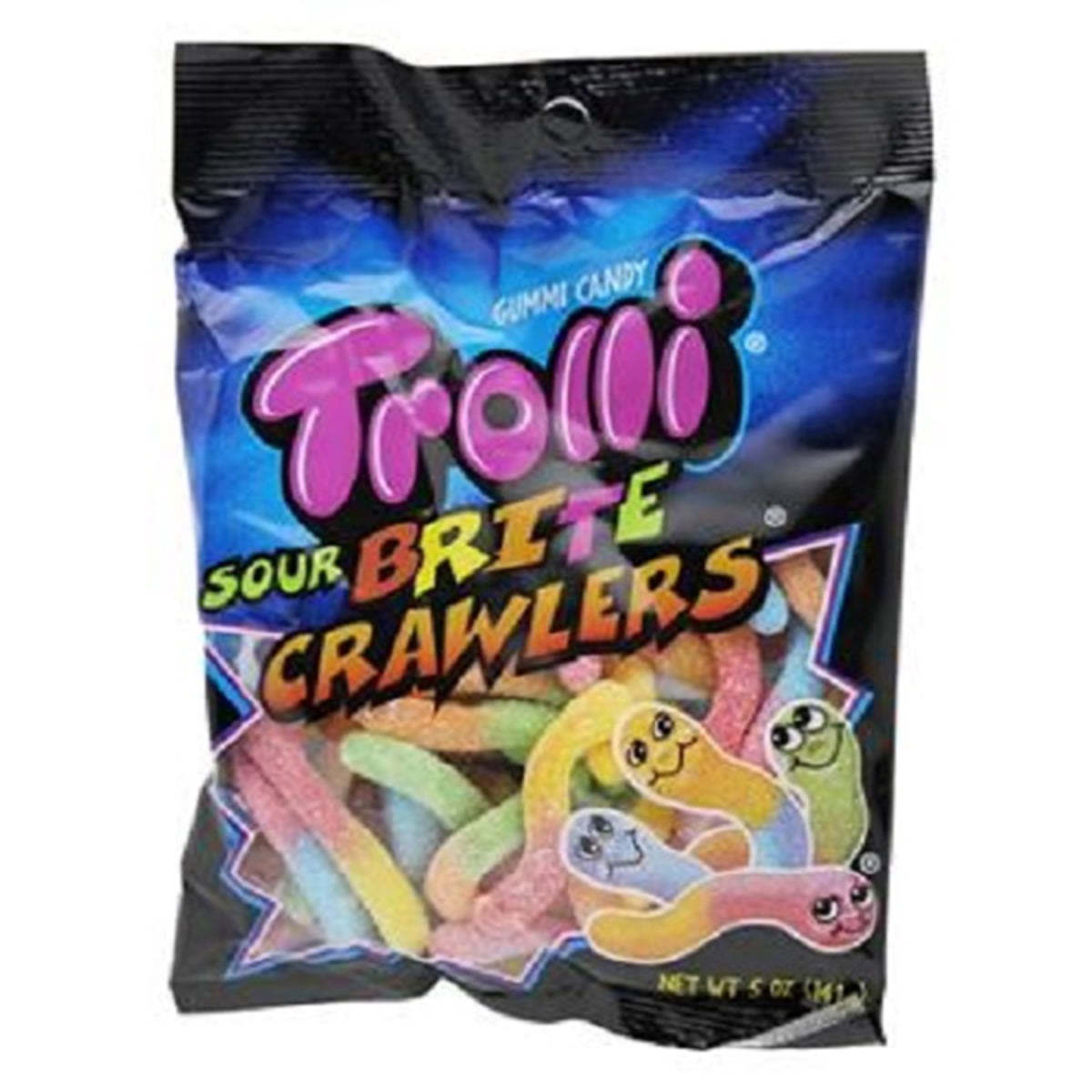 Trolli Sour Brite Crawlers Gummy Candy, 5 Ounce Bag
