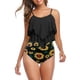 thumbnail image 1 of Lucakuins Traje de baño Switmsuit Bikini Set para mujer Trajes de baño de una pieza Top Ruffled Racerback con parte inferior de talle alto Tankini Set Lucakuins moda, 1 of 5