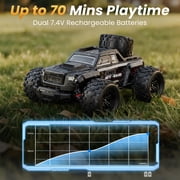 AUOSHI 1:16 Brushless Remote Control Car – 40+MPH Fast Off-Road RC Toy Truck, 4WD All-Terrain, 70 Min Runtime w/ 2 Batteries, LED Lights, Waterproof, Full Metal Drive Shaft – Gift for Kids & Adults
