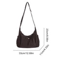 thumbnail image 2 of HUISZJ Checkered Sling Bag, Nylon Drawstring Crossbody Bag, Large Capacity Shoulder Bag for Women Work Travel Outdoor (Coffee), 2 of 10