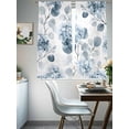 thumbnail image 4 of Sheer Curtains 72 inches Long 2 Panels Set Flowers Pastoral Blue Hydrangeas Leaf Sheer Window Curtain Rod Pocket Voile Drapes for Living Room/Bedroom, Each 52" W x 72" L, 4 of 7