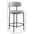 thumbnail image 3 of Maklaine Contemporary Rich Gray Boucle Fabric Stool (Set of 2), 3 of 10