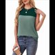 thumbnail image 3 of Camiseta Sin Mangas Informal de Verano con Cuello Redondo y Bloques de Color para Mujer, Color Verde L, 3 of 8