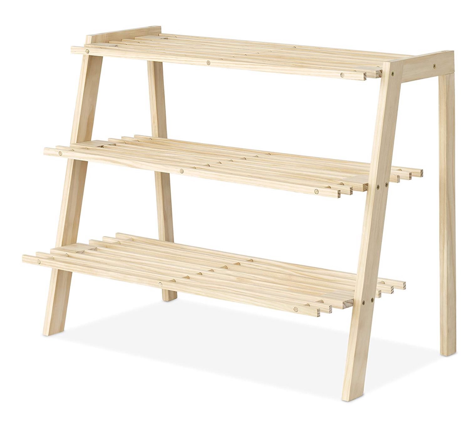 Whitmor 3-Tier Wooden Shoe Rack, Space-Saving Organizer Shelves, 9-Pair Capacity