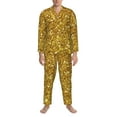 thumbnail image 4 of Bingfone Men'S Pajama Set 2 Piece Loungewear Pjs, Long Sleeve With Pajama Pants-Gold Glitter, 4 of 9