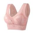 thumbnail image 1 of B91xZ Women's Bra Embroidered Triangle Bralette,Pink One Size, 1 of 4