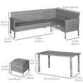 thumbnail image 3 of Outsunny 5 Pieces Wicker Patio Furniture Set with Cushions, Bright Blue, 3 of 10