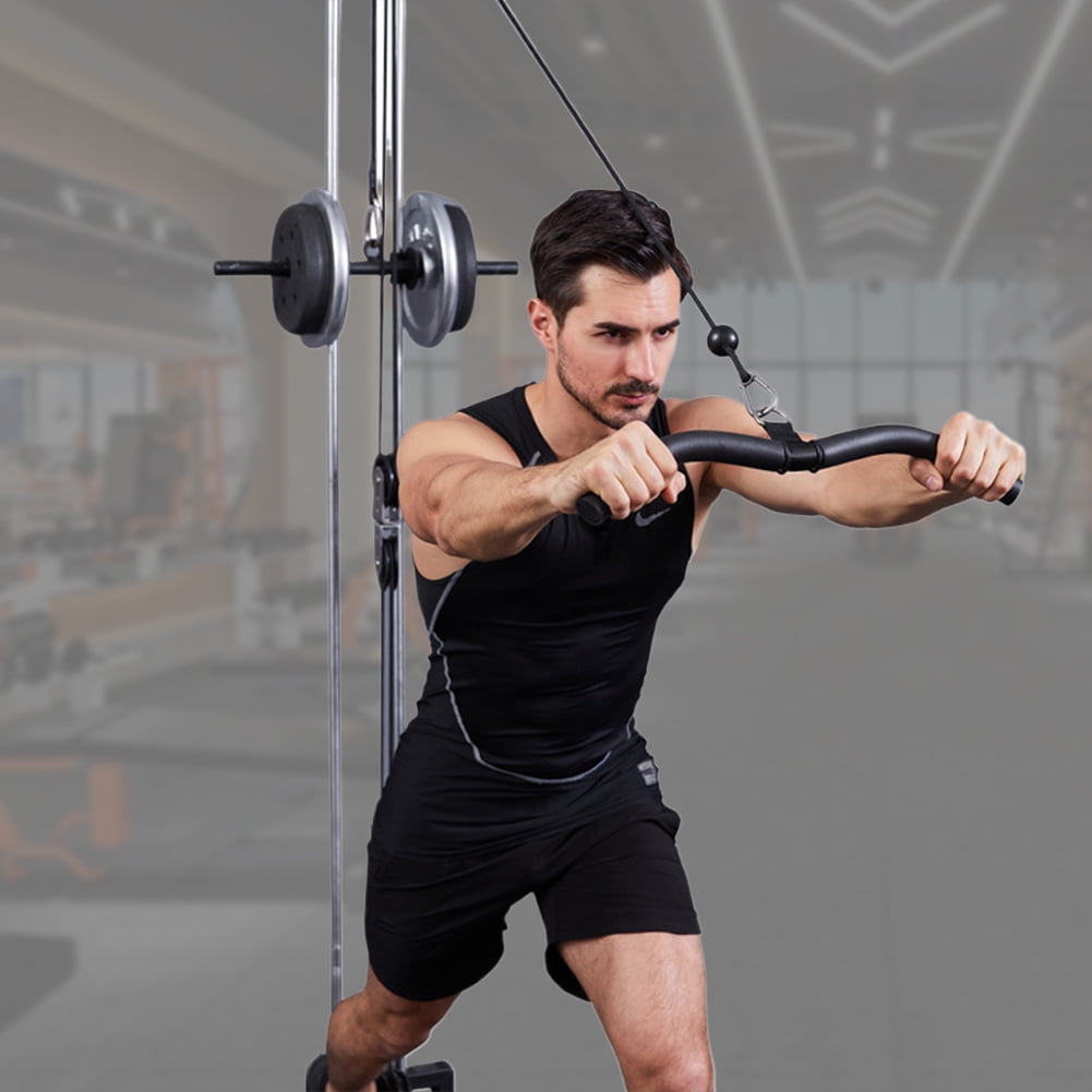 Yucurem Fitness Lower Pull Bar Curl Tricep Press Down Bar For Back And Arm Exercise Fitness Essential (A)