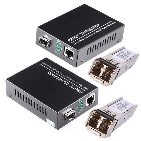 Une Paire de Convertisseurs de Médias Ethernet à Fibre Multi-Mode Bidi 1,25g/s avec 2 Modules Bidi SFP LC Double Émetteur-Récepteur Inclus, 10/100/1000Base-Tx t