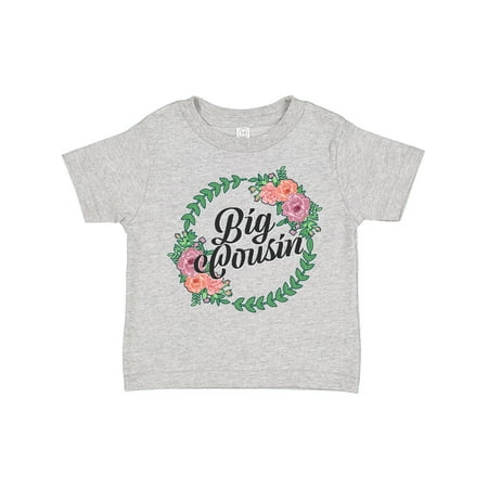 

Inktastic Big Cousin with Flower Circle Gift Toddler Toddler Girl T-Shirt