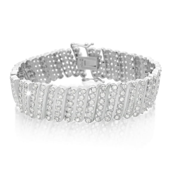 SuperJeweler 2 Carat Six Row Diamond Bracelet With Platinum Overlay For Women