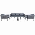 thumbnail image 5 of PATIOEASY 5-Piece Outdoor Conversation Furniture Set with Seat Cushions,All-Weather Patio Conversation Set Outdoor Furniture for Backyard Balcony-Gray, 5 of 9
