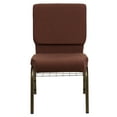 thumbnail image 3 of BizChair 4 Pk. 18.5''W Church Chair in Brown Fabric with Cup Book Rack - Gold Vein Frame, 3 of 6