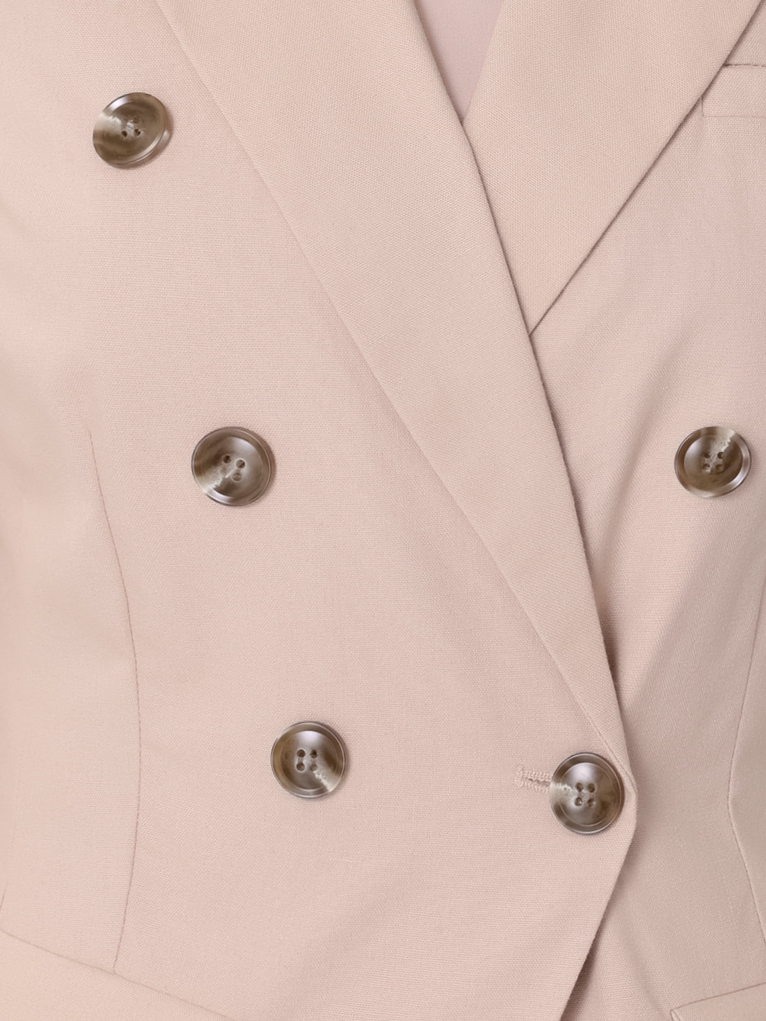 DARING DIVA Women's Double Breasted Work Office Short Sleeve Lapel Blazer XS Light Pink