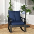 thumbnail image 2 of CoSoTower Outdoor Wicker Rocking Chair with Padded Cushions, Aluminum Furniture Rattan Porch Rocker Chair W/ Armrest for Garden, Patio, and Backyard, Navy Blue, 2 of 9