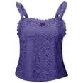 thumbnail image 6 of Womens Tank Tops 2026 Lace Square Neck Spaghetti Straps Camis Solid Color Ribbed Sleeveless Casual Basic Undershirt, 6 of 8