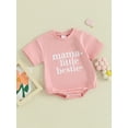 thumbnail image 2 of Bagilaanoe Newborn Baby Girl Summer Rompers Letter Print Short Sleeve Bodysuits 3M 6M 12M 18M Infant Casual One Piece Short Jumpsuit, 2 of 8