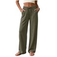 thumbnail image 6 of QGJZVUNL Womens Wide Leg Pants Sweatpants Baggy High-Waisted Drawstring Joggers with Pockets Size M, 6 of 6
